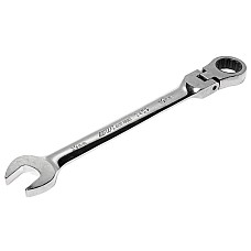 Ключ рожково-накидной шарнирный с трещоткой 19мм