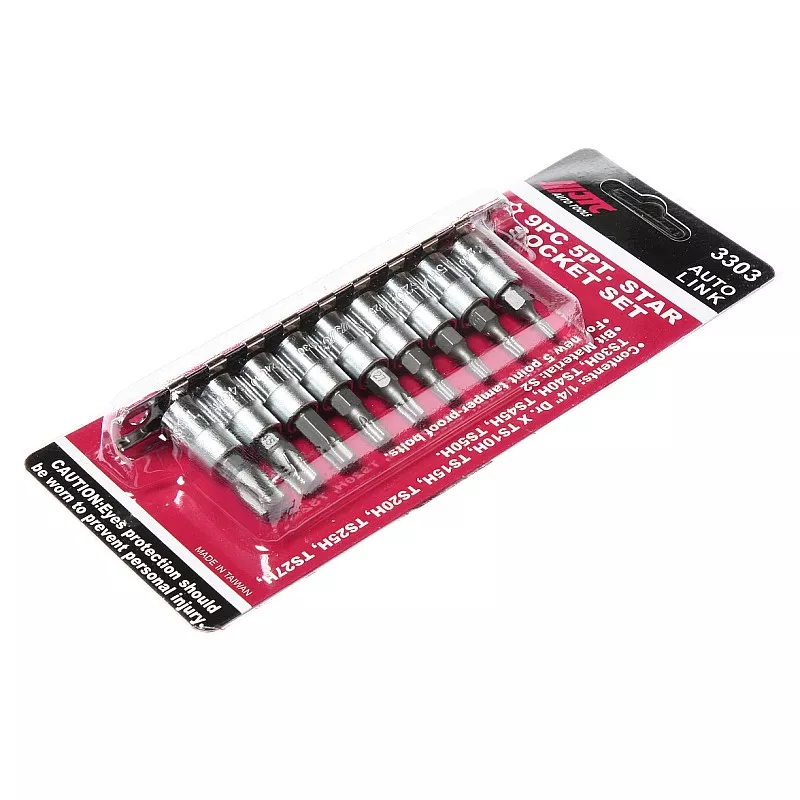 Профессиональный набор головок с насадкой TORX 5-граней 1/4 3303 JTC