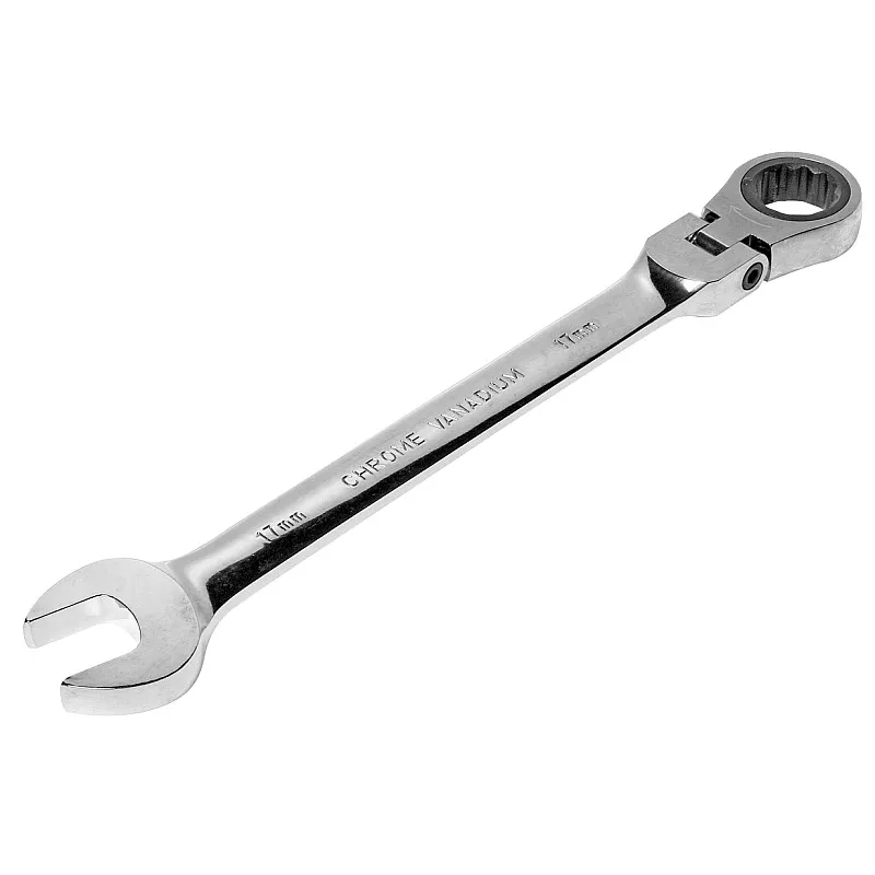 Ключ ріжково-накидний шарнірний з тріскачкою 17мм преміум класу 3457 JTC