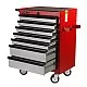 Многофункциональная тележка инструментальная на 7 секций в красном цвете 3931 JTC