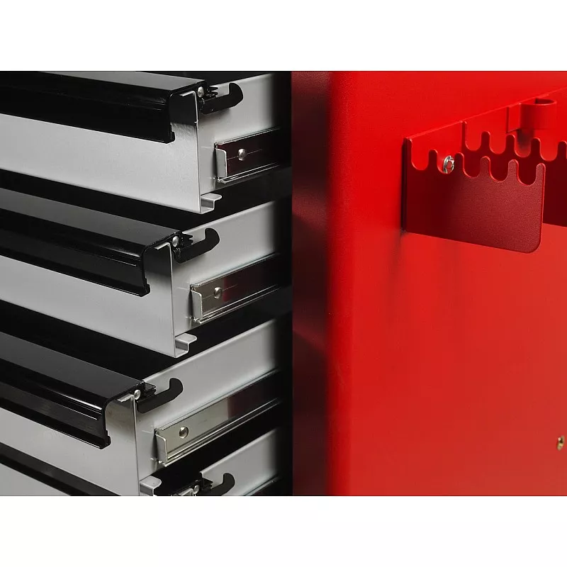 Многофункциональная тележка инструментальная на 7 секций в красном цвете 3931 JTC