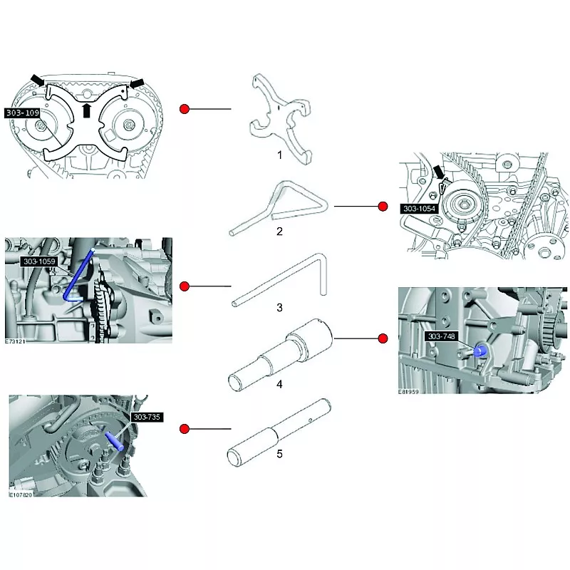 Набор фиксаторов для Ford Focus и C-MAX 4763 JTC