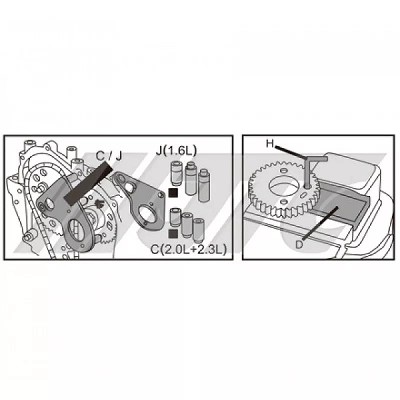 Набір фіксаторів для дизельного двигуна Renault, Nissan, Opel, Benz 1.6DCI R9M, 2.0DCI M9R, 2.3DC 4926A JTC