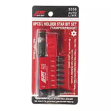 Набор бит 1/4" TORX T10H-T40H с Г-образным переходником 8ед. 5358 JTC