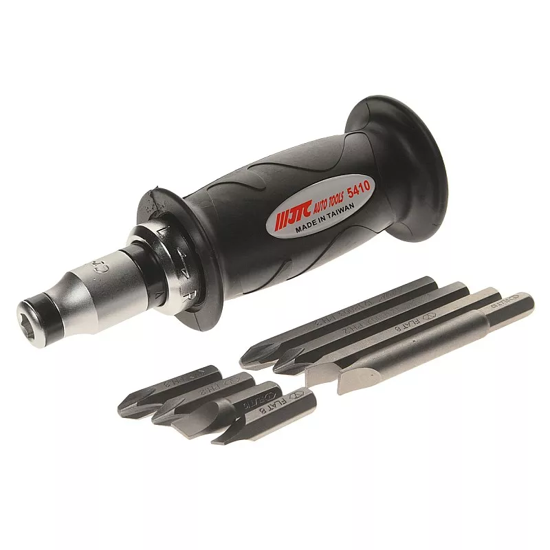 Викрутка з гумовою рукояттю та 8 бітами, під 1/2" 5410 JTC