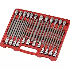 Профессиональный набор головок с насадками TORX HEX SPLINE RIBE длиной 200мм 24ед. 7024 JTC